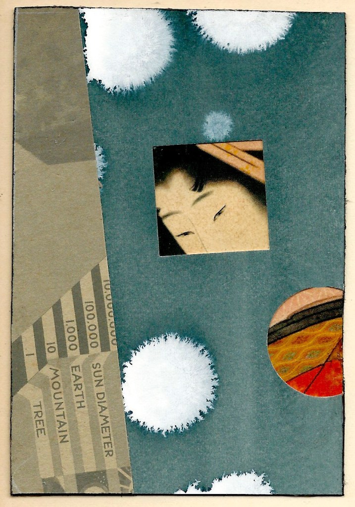 Measuring Glance  mixed media collage